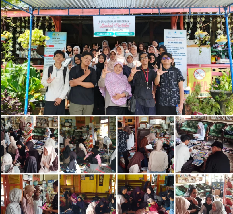 Mahasiswa Ilmu Perpustakaan UIN SAIZU Purwokerto Praktikum dan Volunteer Infinity di Limbah Pustaka Desa Muntang