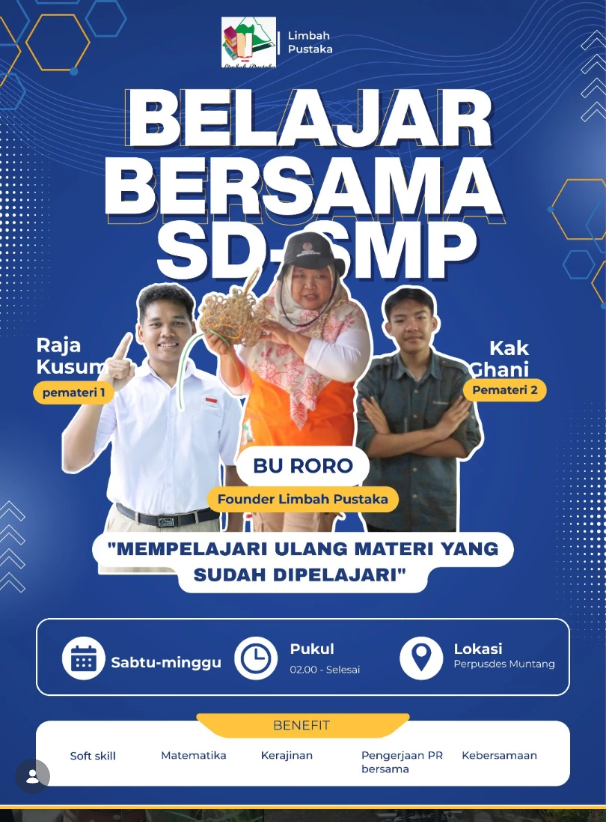 Limbah Pustaka Buka Program “Belajar Bersama SD–SMP”, Wujudkan Ruang Belajar yang Seru dan Bermanfaat di Desa Muntang