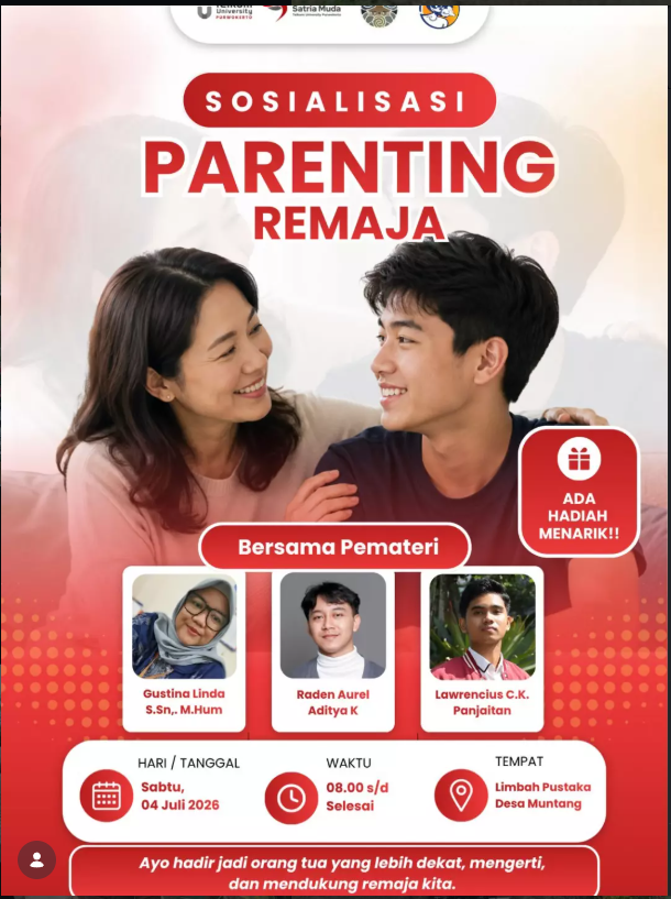 Telkom University Purwokerto Gelar Sosialisasi Parenting Remaja di Limbah Pustaka Desa Muntang