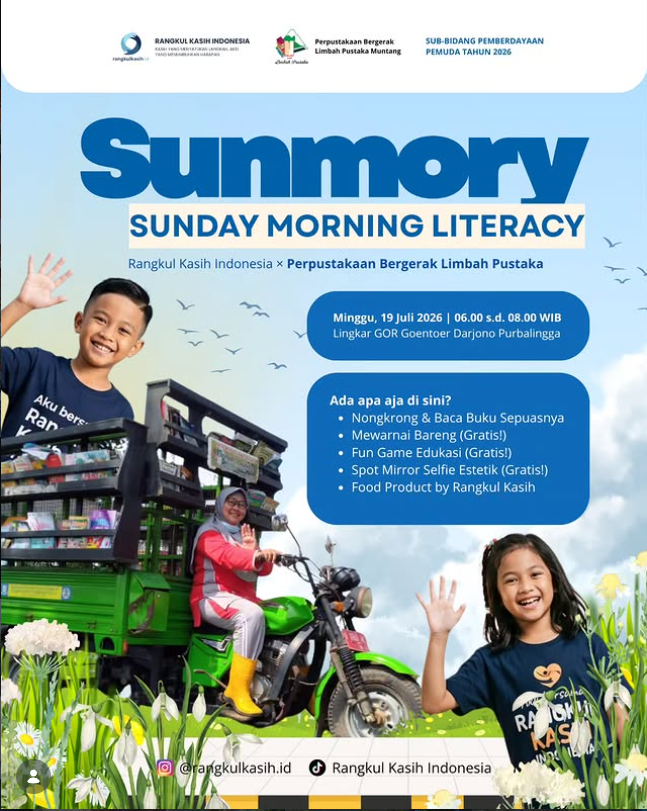 Sunmory: Sunday Morning Literacy Hadir di Purbalingga, Kolaborasi Rangkul Kasih Indonesia dan Limbah Pustaka