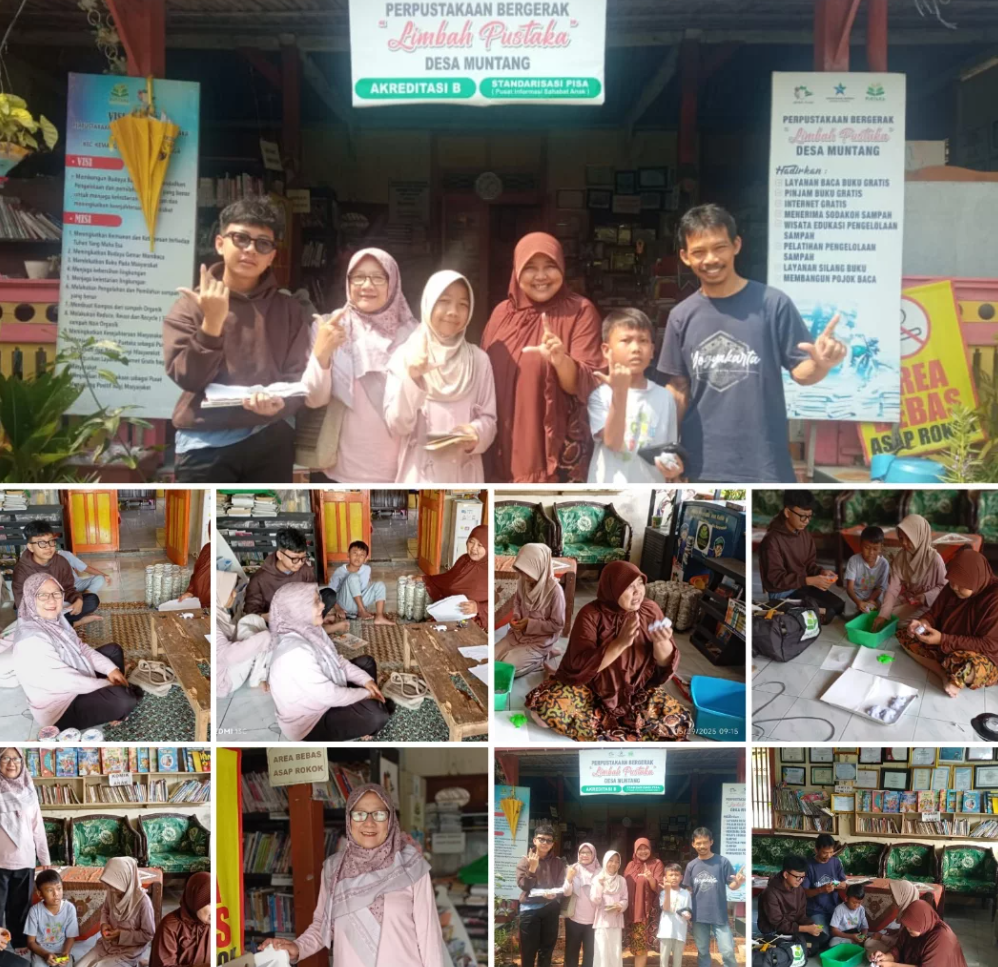 Kunjungan Edukatif: Perpusdes Penaruban Belajar Daur Ulang Kertas di Limbah Pustaka