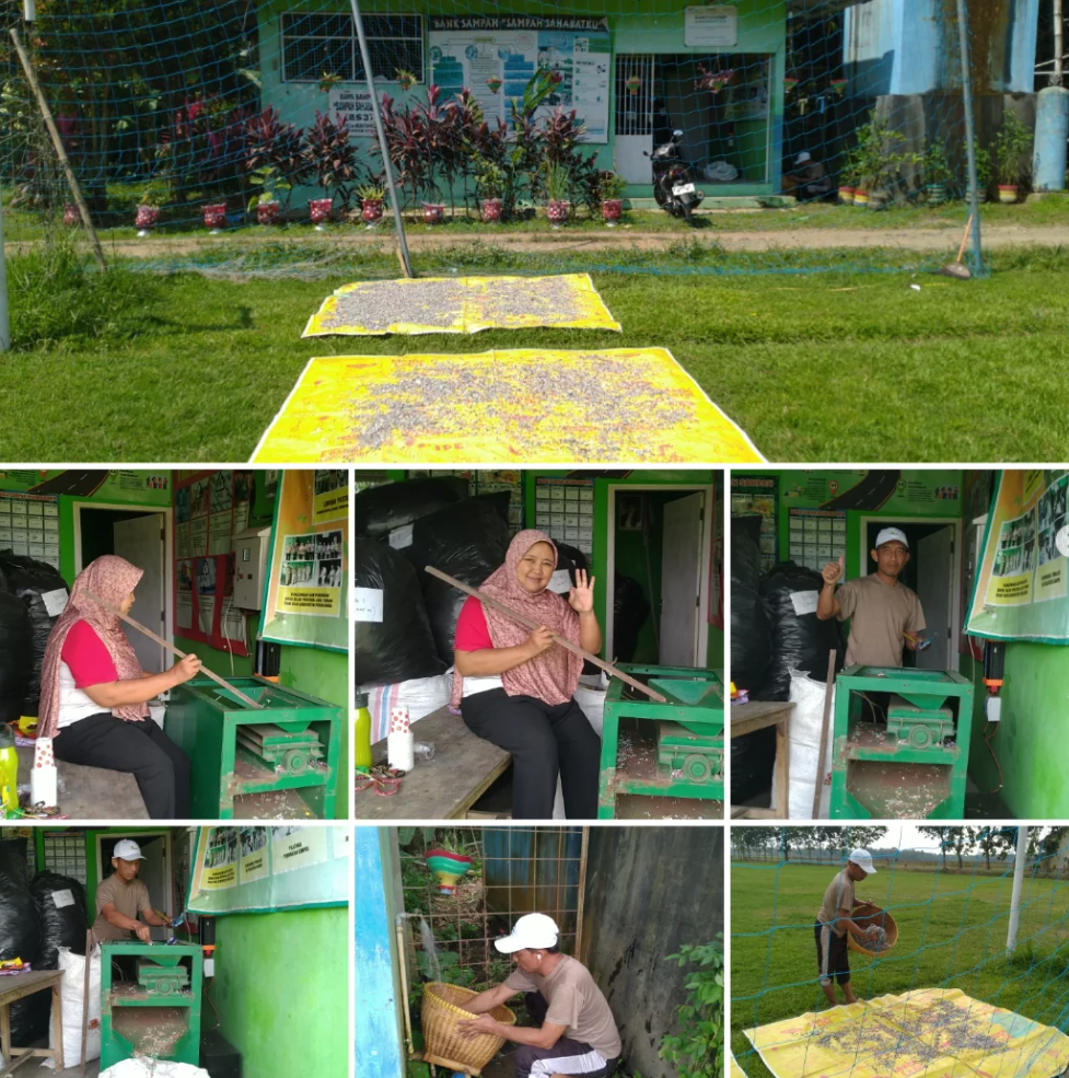 Manfaatkan Energi Terbarukan, Bank Sampah Sahabatku Operasikan Mesin Pencacah dengan Panel Surya