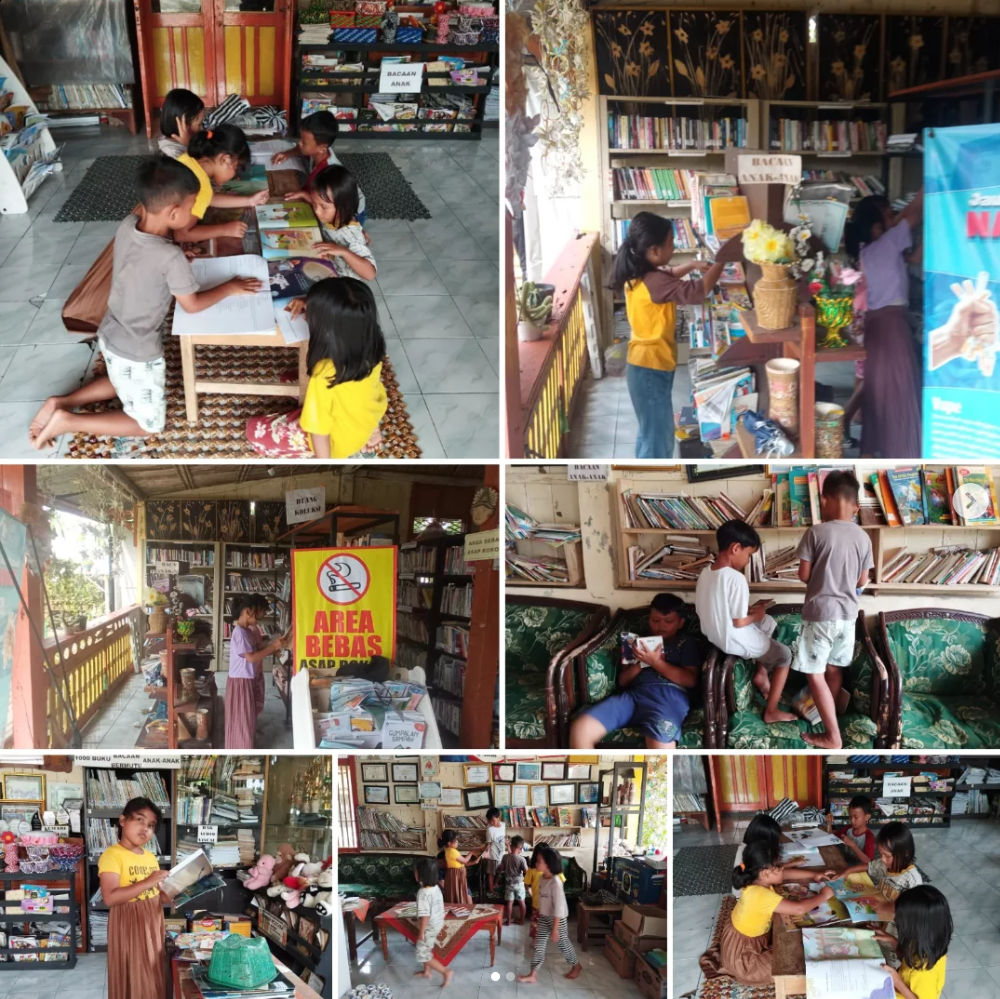 Potret Keceriaan: Anak-anak Desa Muntang Habiskan Waktu Membaca dan Bermain di Limbah Pustaka